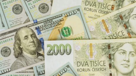 koruna, dolar