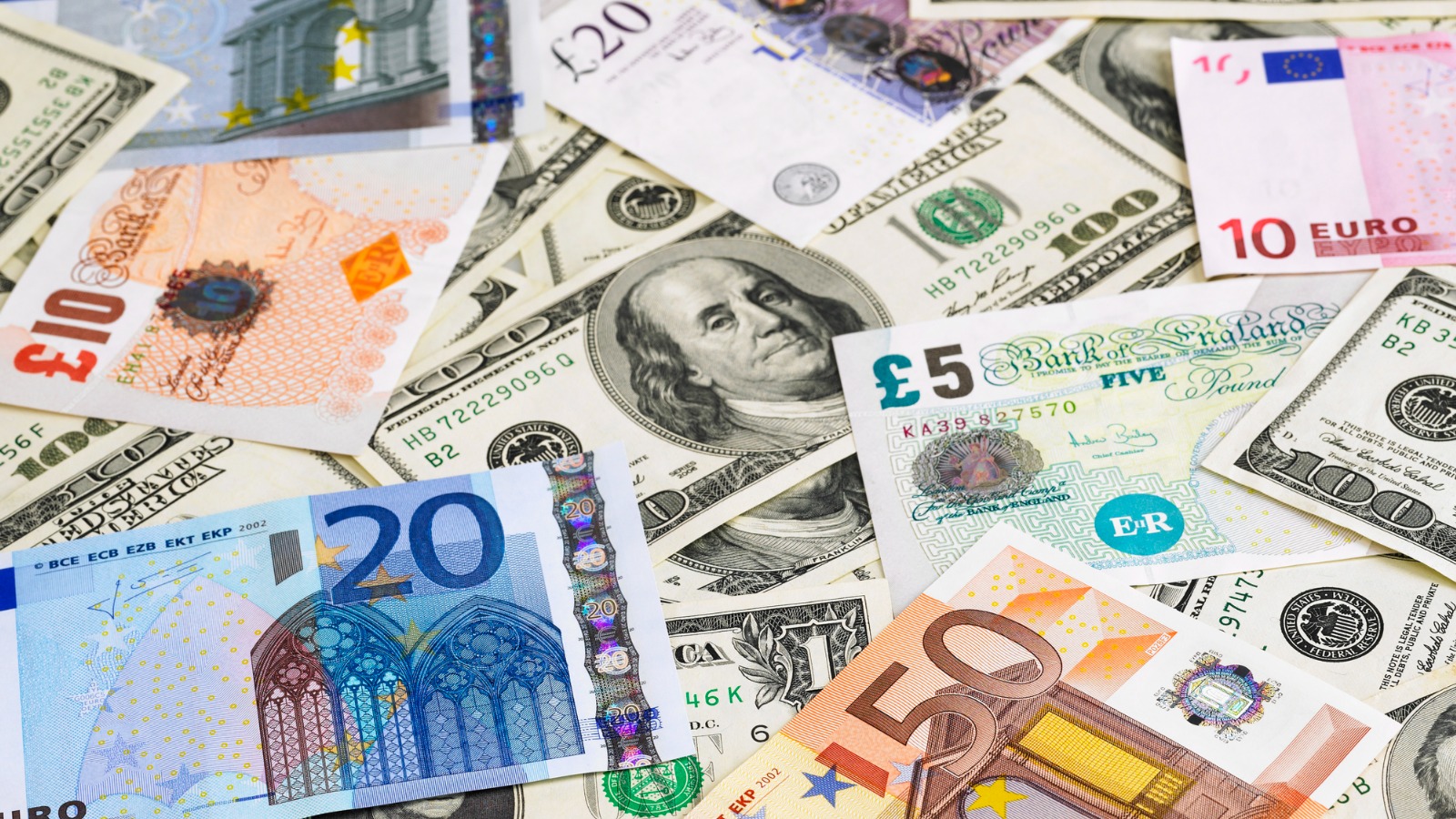 euro, dolar, libra