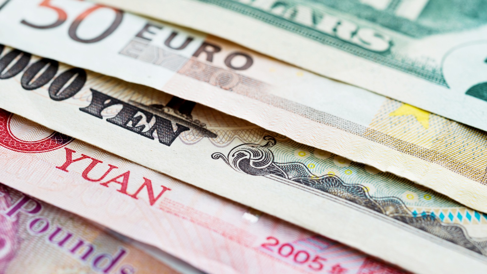 dolar, euro, jen
