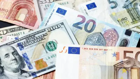 euro, dolar