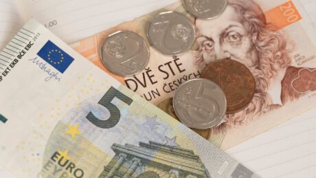 koruna, euro