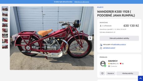 Wanderer K500 z roku 1928.