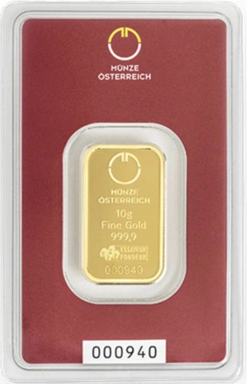 Münze Österreich zlatý slitek 10 g