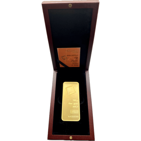 Zlatý slitek 500 g Valcambi ražený - Image 3